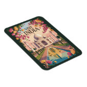 India Taj Mahal Illustration Travel Art Vintage マグネット (右側)