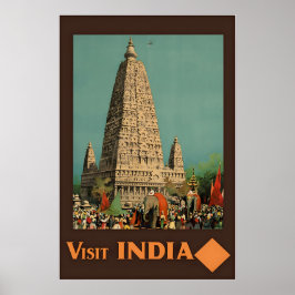 India Temple Print Indian Art Travel Poster ポスター