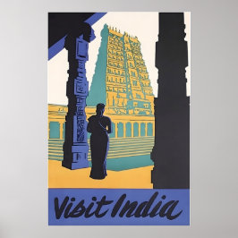 India Travel Poster Indian Art Hindu Print  ポスター