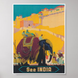India Vintage Travel Posterを参照 ポスター