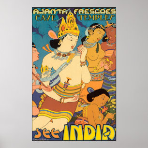 India Vintage Travel Posterを参照 ポスター