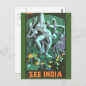 India Vintage Travel Posterを参照 ポストカード (正面/裏面)