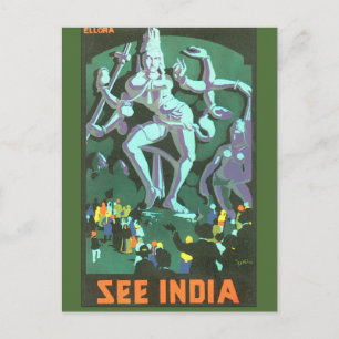India Vintage Travel Posterを参照 ポストカード