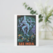 India Vintage Travel Posterを参照 ポストカード (スタンド正面)