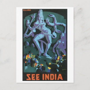 India Vintage Travel Posterを参照 ポストカード