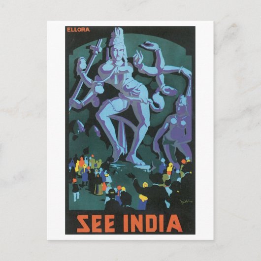 India Vintage Travel Posterを参照 ポストカード (正面)