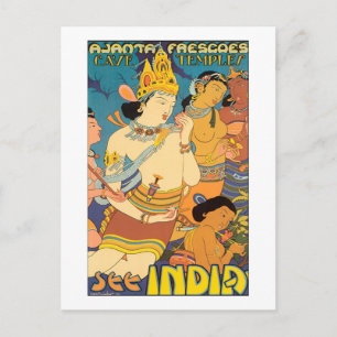 India Vintage Travel Posterを参照 ポストカード