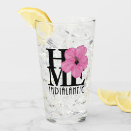 Indialanticの家のピンクのハイビスカス タンブラーグラス