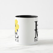 Indialanticの家の黄色いハイビスカス11oz マグカップ (中央)
