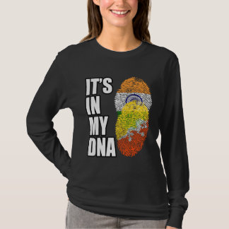 Indian And Bhutanese Mix DNA Flag Heritage Tシャツ
