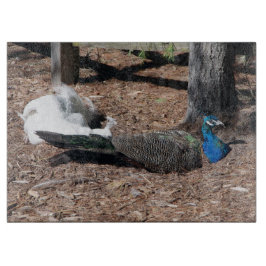Indian Blue and White Pheasants Cutting Board カッティングボード