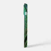 Indian Blue Peacock Feather iPhone 15ケース (左側面)