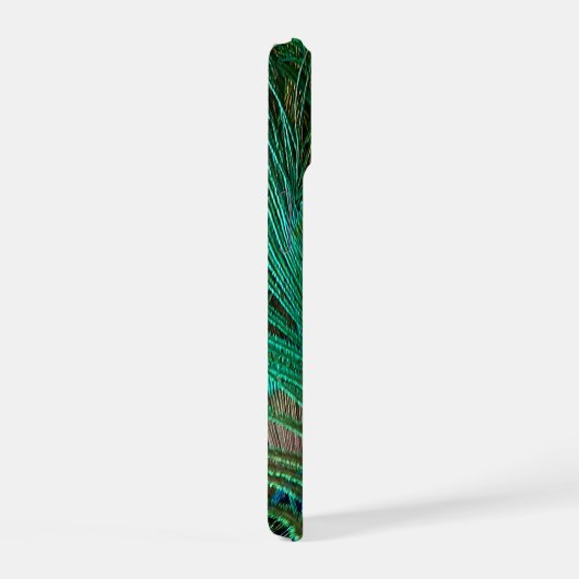 Indian Blue Peacock Feather iPhone 15ケース (右側面)