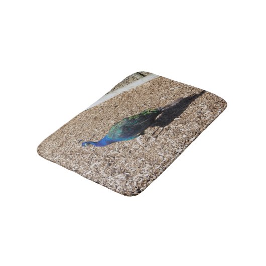 Indian Blue Peafowl bathmat バスマット (アングル)
