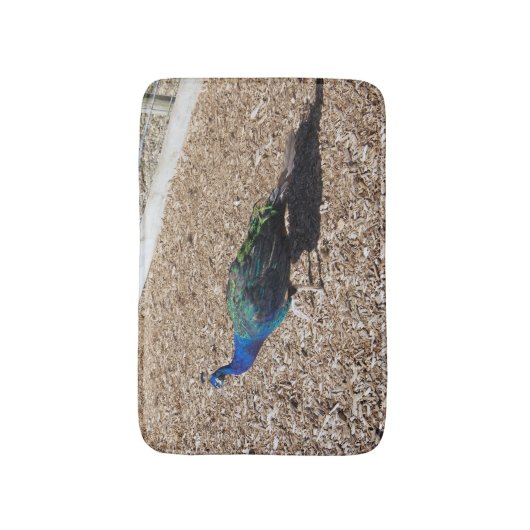 Indian Blue Peafowl bathmat バスマット (正面縦)
