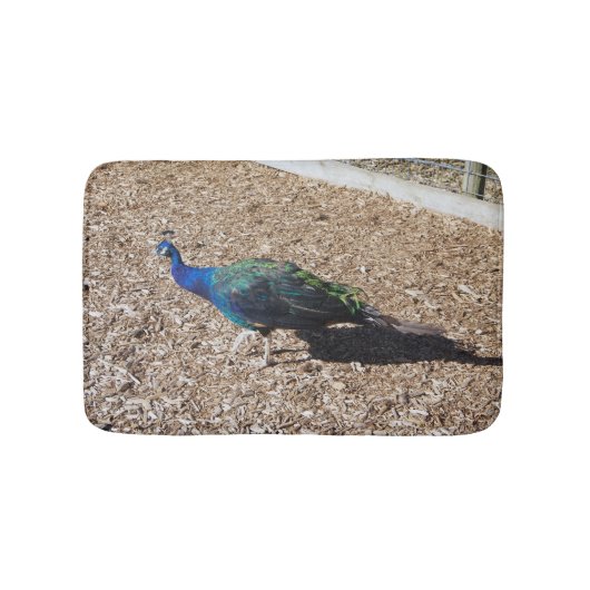 Indian Blue Peafowl bathmat バスマット (正面)