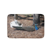 Indian Blue & White Pheasants bathmat バスマット (正面)