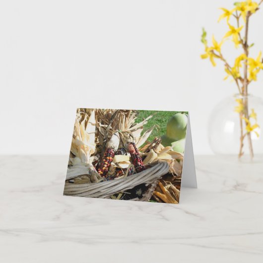 Indian Corn Fall Nature Blank Note カード (黄色い花)