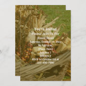 Indian Corn Wicker Basket Fall 招待状 (正面/裏面)