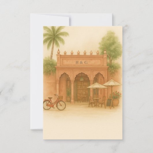 Indian Courtyard Destination wedding Escape 出欠カード (裏面)