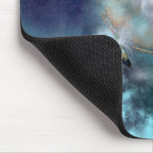 Indian dreamcatcher and ethnic tribal head wolf マウスパッド (コーナー)