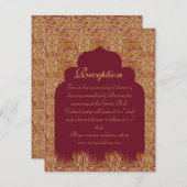 Indian elegant floral gold 招待状 (正面/裏面)