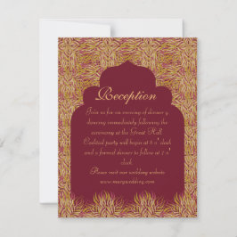 Indian elegant floral gold 招待状