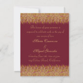 Indian elegant floral gold 招待状 (裏面)