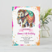 Indian Elephant Party Invitation 招待状 (スタンド正面)