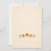 Indian Elephant & Peacock Floral Wedding Invitatio 招待状 (裏面)