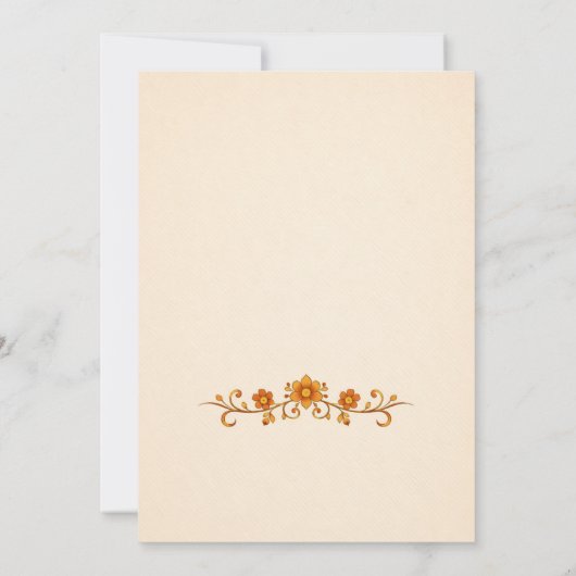 Indian Elephant & Peacock Floral Wedding Invitatio 招待状 (裏面)