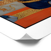 Indian Elephant Print, Ornate Patterned Tusks ポスター (角)