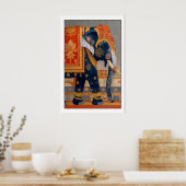 Indian Elephant Print, Ornate Patterned Tusks ポスター (キッチン)