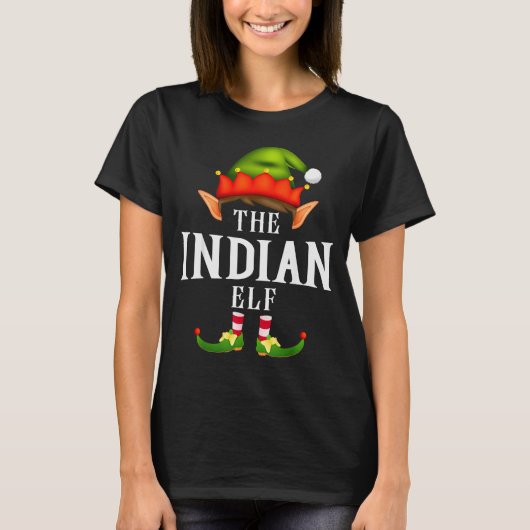 Indian Elf Group Funny Christmas Pajama Party Tシャツ (正面)