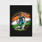 Indian Flag Cricket Lover Fan India Pride Men Wome カード (正面)