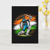 Indian Flag Cricket Lover Fan India Pride Men Wome カード (黄色い花)