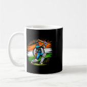 Indian Flag Cricket Lover Fan India Pride Men Wome コーヒーマグカップ (左)