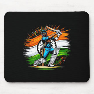 Indian Flag Cricket Lover Fan India Pride Men Wome マウスパッド