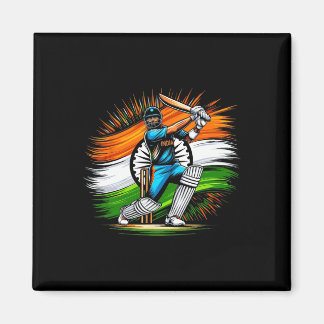 Indian Flag Cricket Lover Fan India Pride Men Wome マグネット