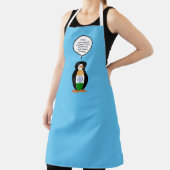 Indian Flag Talking Ms Penguin Personalized Text エプロン (インサイチュ)