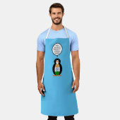 Indian Flag Talking Ms Penguin Personalized Text エプロン (着用した状態)