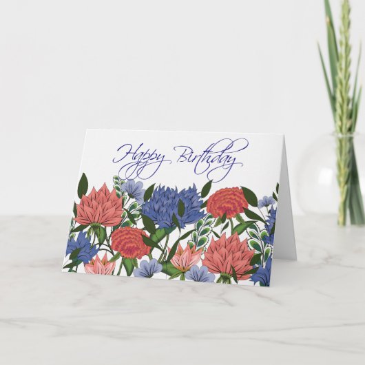 Indian Floral Birthday Card カード (正面)