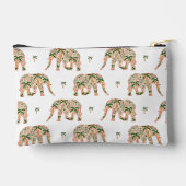 Indian Floral Paisley Ornate Elephants アクセサリーポーチ (裏面)