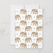 Indian Floral Paisley Ornate Elephants サンキューカード (裏面)