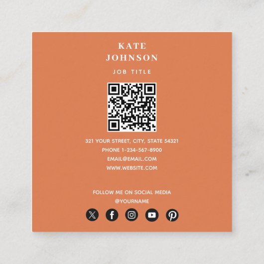 Indian Floral Paisley Ornate Elephants スクエア名刺 (裏面)