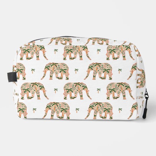 Indian Floral Paisley Ornate Elephants ドップキット (正面)