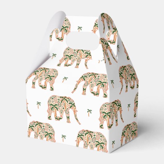 Indian Floral Paisley Ornate Elephants フェイバーボックス (正面サイド)