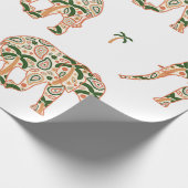 Indian Floral Paisley Ornate Elephants ラッピングペーパー (角)