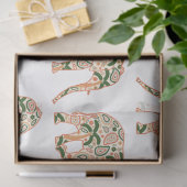 Indian Floral Paisley Ornate Elephants 薄葉紙 (ギフト)