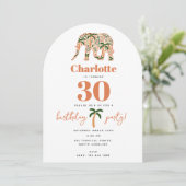 Indian Floral Paisley Ornate Elephants Birthday 招待状 (スタンド正面)